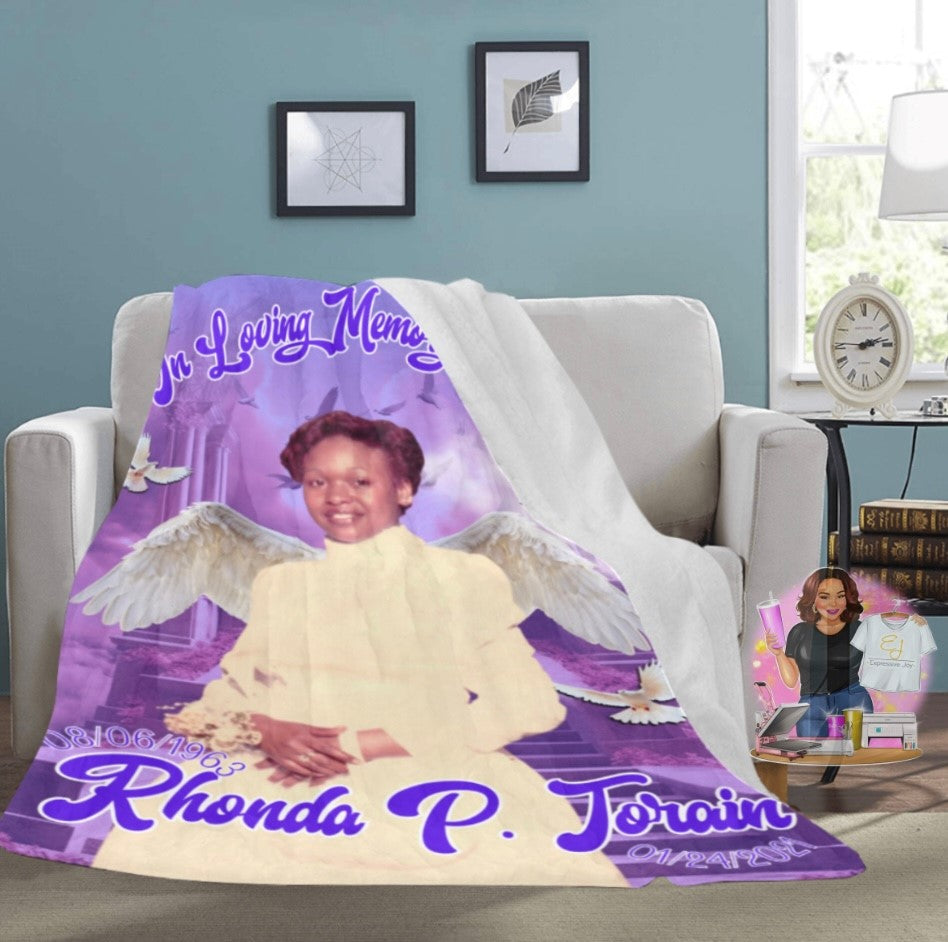 Custom Memorial Fleece Throw